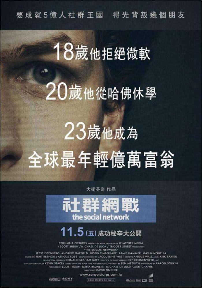 社群網戰_The Social Network_電影海報
